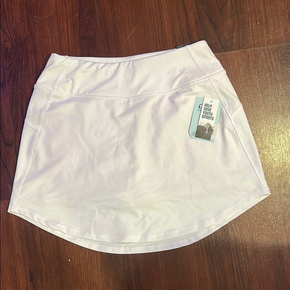 DSG White Skirt with High Low Hem for Casual Wear